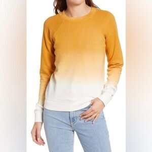 Faherty Yellow and White Ombre Sweatshirt